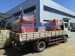 福瑞得機(jī)械手扶雙輪壓路機(jī)，座駕壓路機(jī)正式裝車發(fā)往客戶所在地